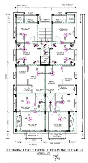 Floor Plan in 3 BHK Apartment at New Town – for Sale