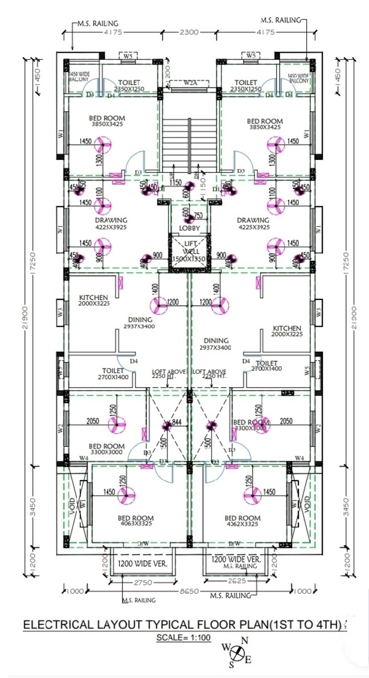 Floor Plan, new town 3 Bedroom 1485 Sq.Ft. Apartment In New Town Kolkata 8654172