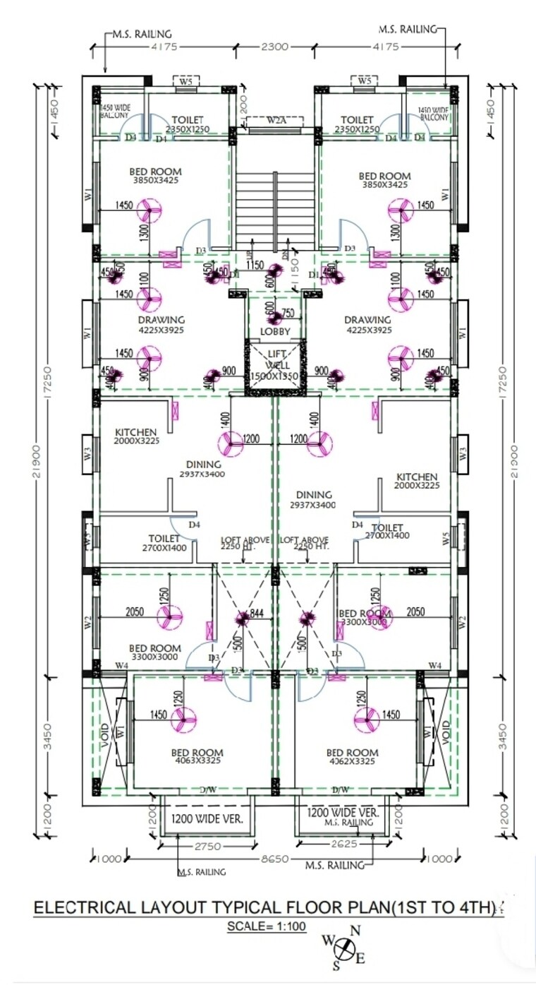 Floor Plan, new town 3 Bedroom 1485 Sq.Ft. Apartment In New Town Kolkata 8654172