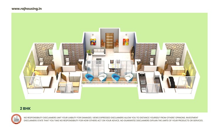 Floor Plan, raj-nirvana-complex 2 Bedroom 1015 Sq.Ft. Apartment In Ambernath East Thane 8656100