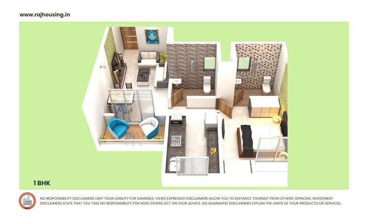Floor Plan, raj-nirvana-complex 2 Bedroom 1015 Sq.Ft. Apartment In Ambernath East Thane 8656100