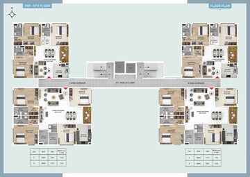 Floor Plan in 4 BHK Apartment at Sevoke Road – for Sale