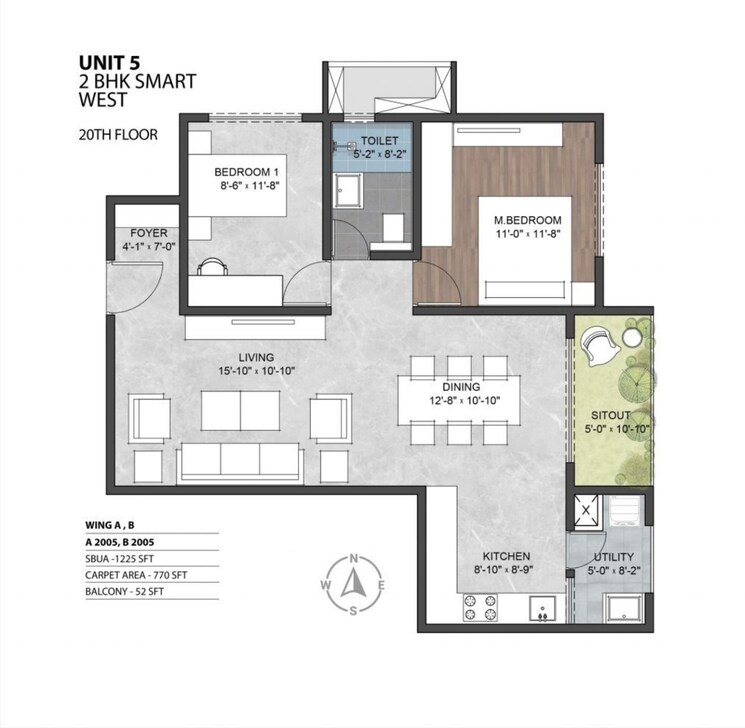 Floor Plan, sumadhura-sarang 2 Bedroom 1225 Sq.Ft. Apartment In Doddabanahalli Bangalore 8657619