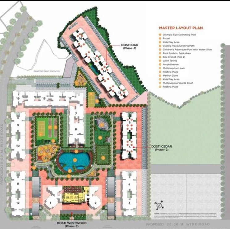 Master Plan, dosti-west-county 2 Bedroom 550 Sq.Ft. Apartment In Balkum Pada Thane 8657782