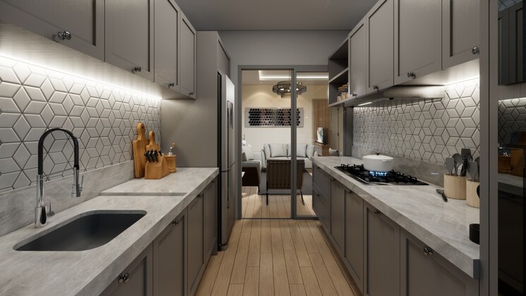 Kitchen, ambala highway 3 Bedroom 1790 Sq.Ft. Apartment In Ambala Highway Zirakpur 8659464