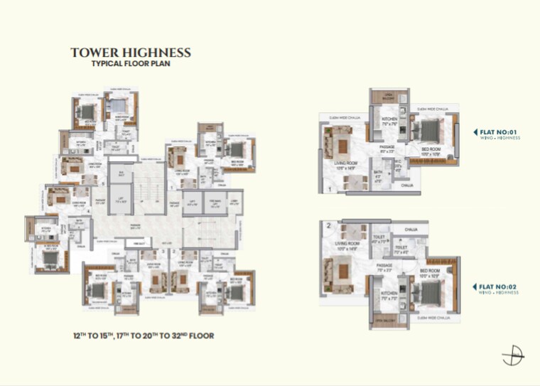 Floor Plan, gajra-bhoomi-lawns 2 Bedroom 626 Sq.Ft. Apartment In Shilphata Thane 8659722