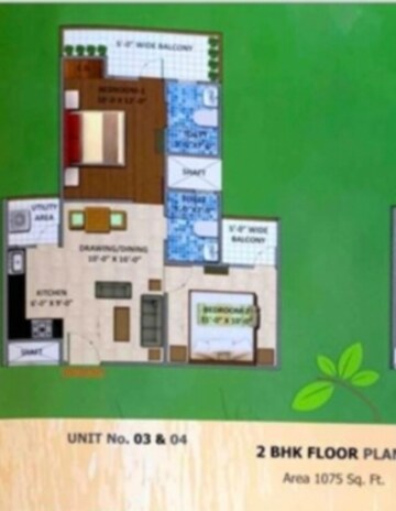 Floor Plan in 2 BHK Apartment at DevLandcon Hitaishi Heights, Raj Nagar Extension – for Sale