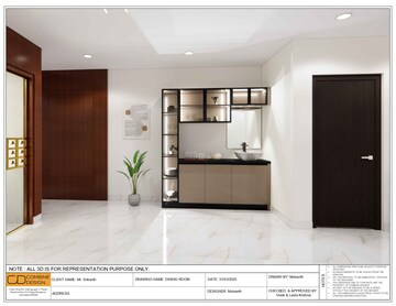 Living Room in 3 BHK Apartment at DSR The Classe, Narsingi – for Rent