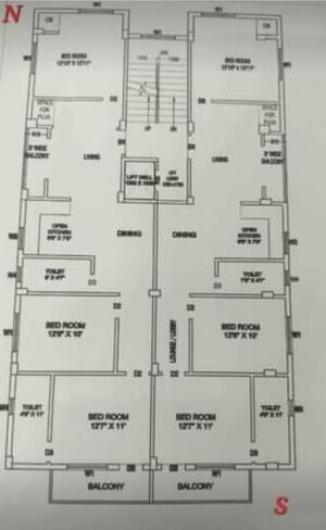 Floor Plan in 3 BHK Apartment at New Town – for Sale