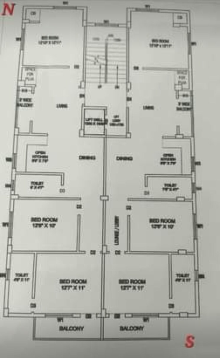 Floor Plan, new town 3 Bedroom 1485 Sq.Ft. Apartment In New Town Kolkata 8661732