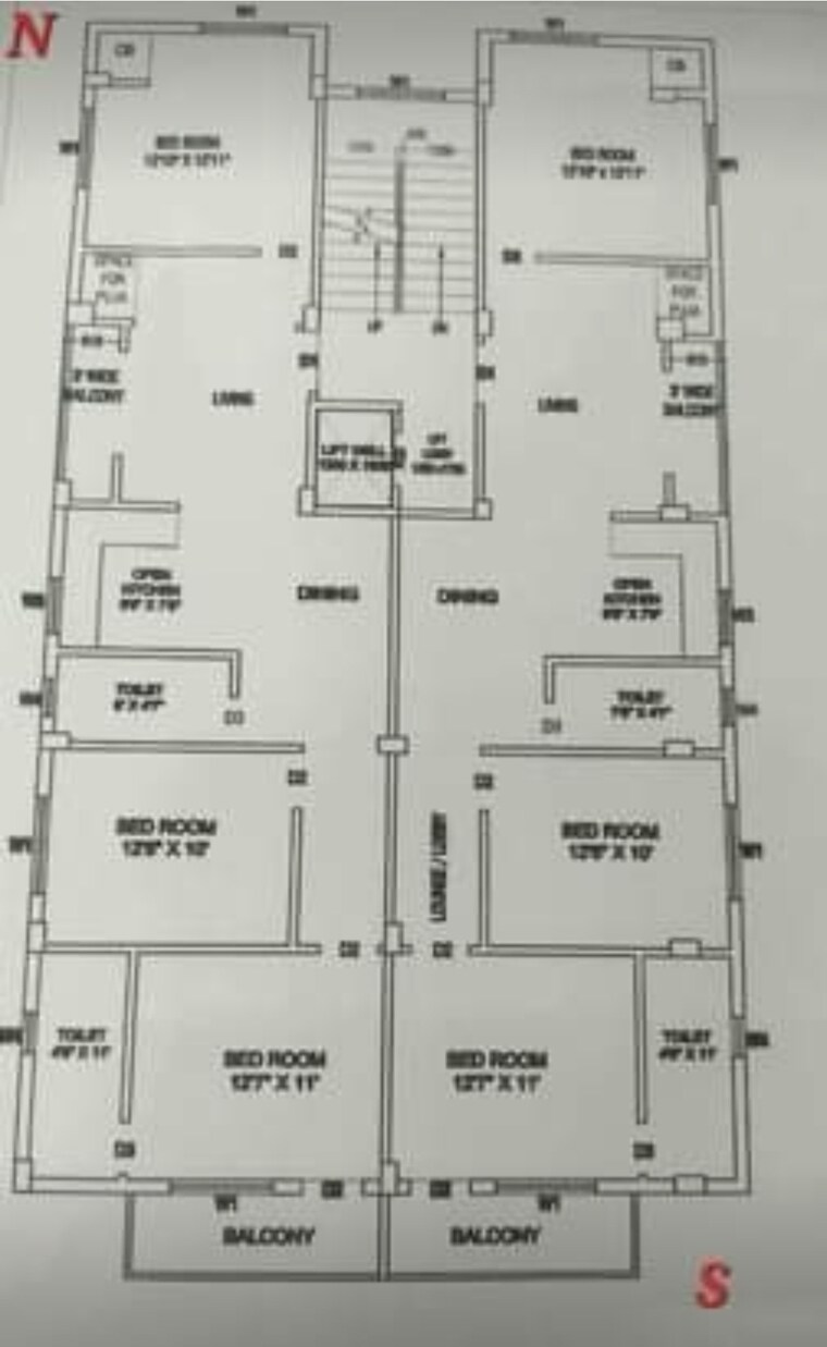 Floor Plan, new town 3 Bedroom 1485 Sq.Ft. Apartment In New Town Kolkata 8661732
