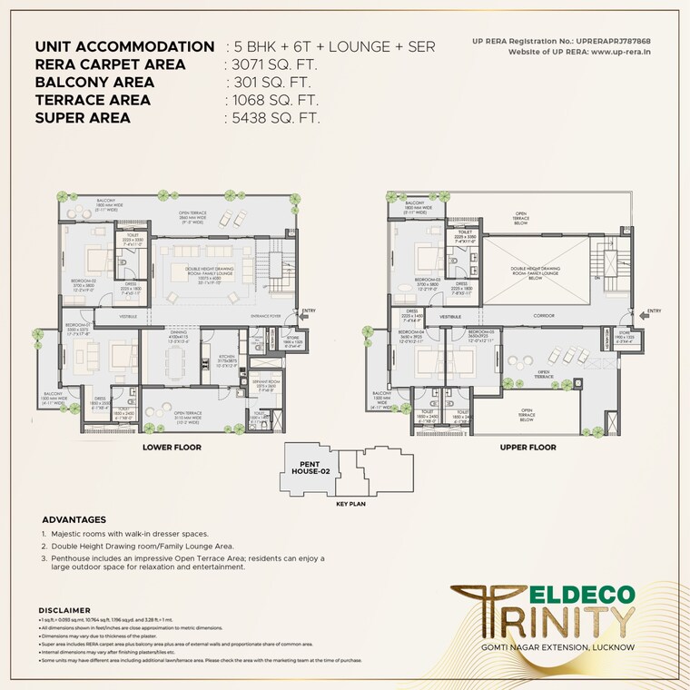 Floor Plan, eldeco-latitude-27 2.5 Bedroom 1375 Sq.Ft. Apartment In Iim Road Lucknow 8661943