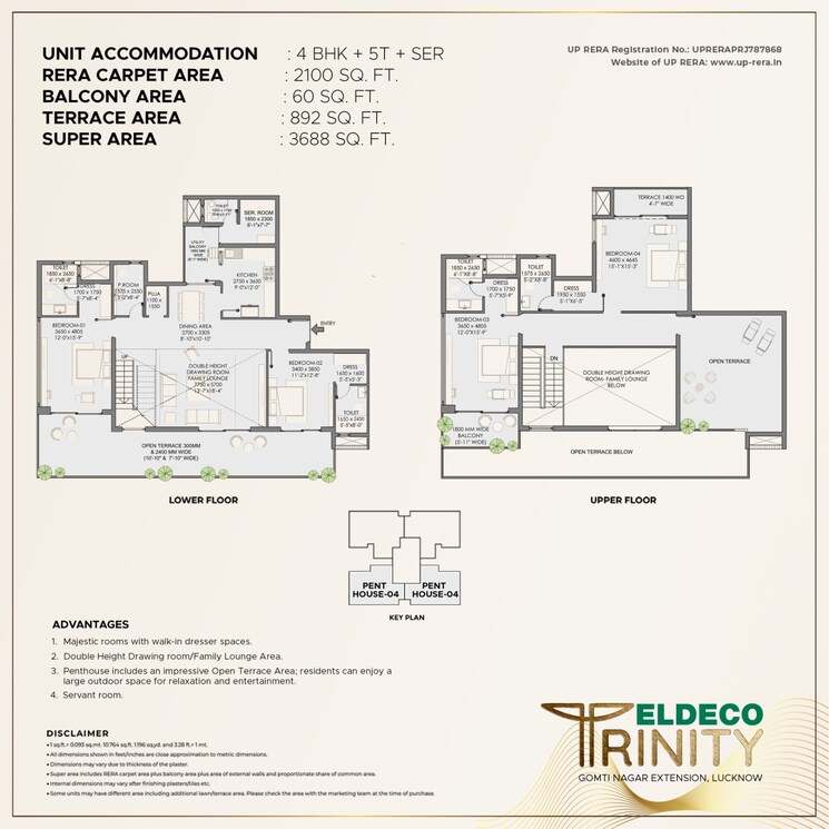 Floor Plan, eldeco-latitude-27 2.5 Bedroom 1375 Sq.Ft. Apartment In Iim Road Lucknow 8661943