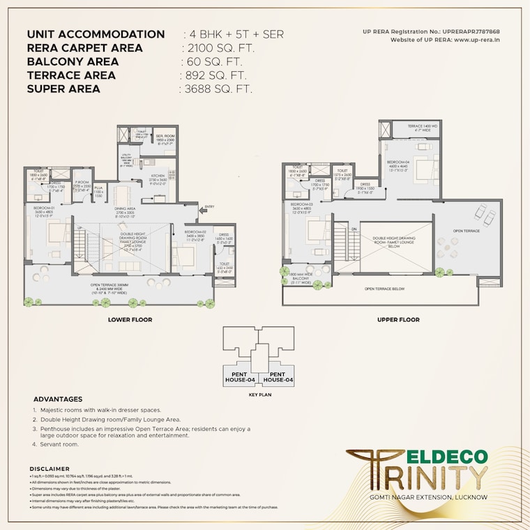 Floor Plan, eldeco-latitude-27 2.5 Bedroom 1375 Sq.Ft. Apartment In Iim Road Lucknow 8661943