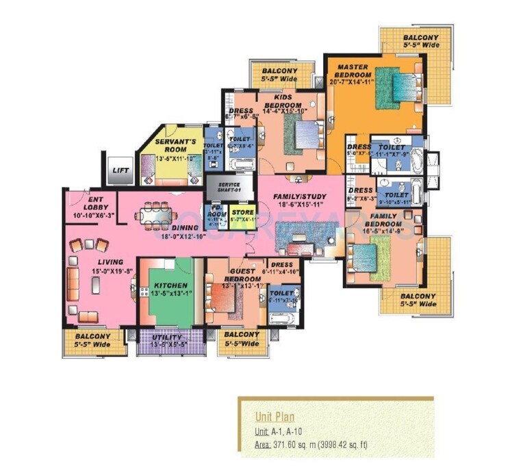Floor Plan, sahara-grace-gurgaon 4 Bedroom 3998 Sq.Ft. Apartment In Sector 28 Gurgaon 8662407