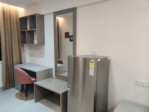 Kitchen in Studio Apartment at Okay Plus Solitaire Suites, Ramnagariya – for Sale