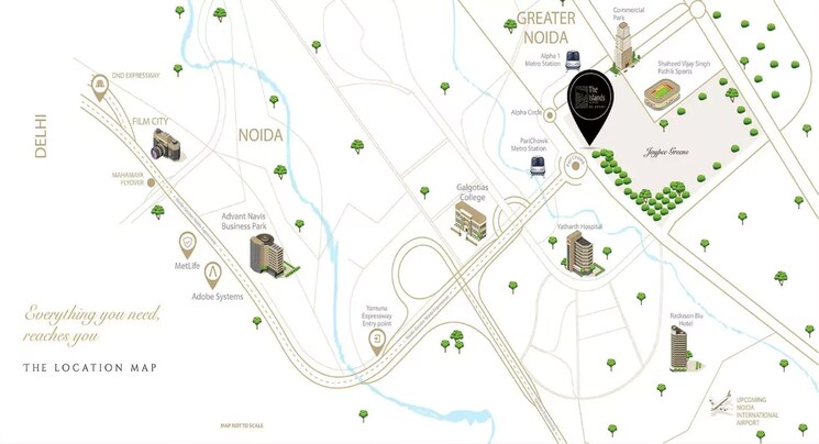 Map Location, gaurs-the-islands 3 Bedroom 3689 Sq.Ft. Apartment In Jaypee Greens Greater Noida 8663355