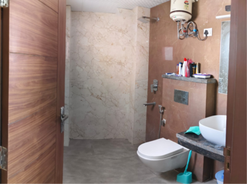 Bathroom in 1 BHK Builder Floor at Gupta Awas, Sushant Lok I – for Rent