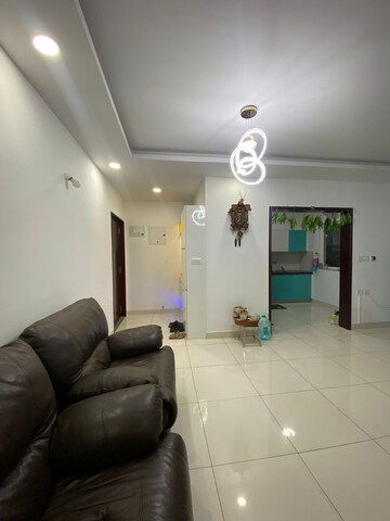 Living Room in 3 BHK Apartment at Puravankara Palm Beach, Hennur – for Rent