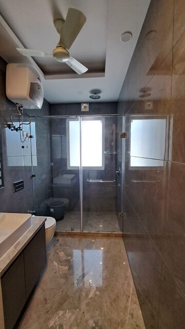 Bathroom in 4 BHK Builder Floor at Ansal Sushant Lok I, Sector 43 – for Rent