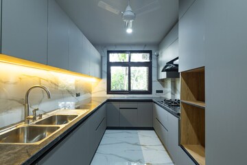 Kitchen in 3 BHK Builder Floor at South Extension ii – for Rent