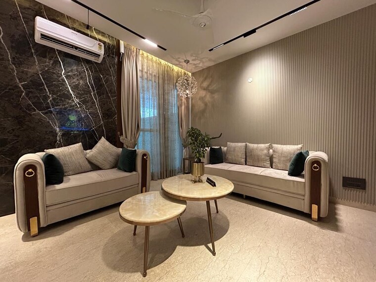 Living Room, maya-green-lotus-saksham 5 Bedroom 3360 Sq.Ft. Apartment In International Airport Road Zirakpur 8666467