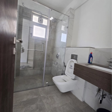 Bathroom in 1 BHK Apartment at Srishti Oasis Phase I, New Rajaram Wadi – for Rent