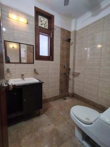 Bathroom in 3 BHK Builder Floor at Malviya Nagar – for Rent
