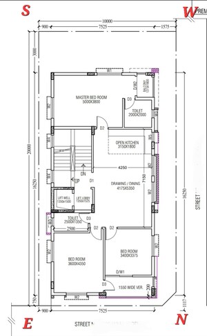 Floor Plan in 3 BHK Apartment at New Town – for Sale