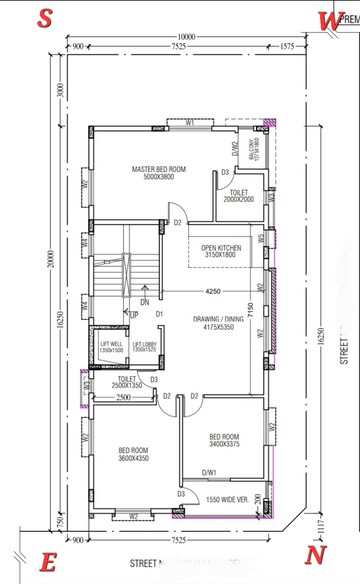 Floor Plan in 3 BHK Apartment at New Town – for Sale