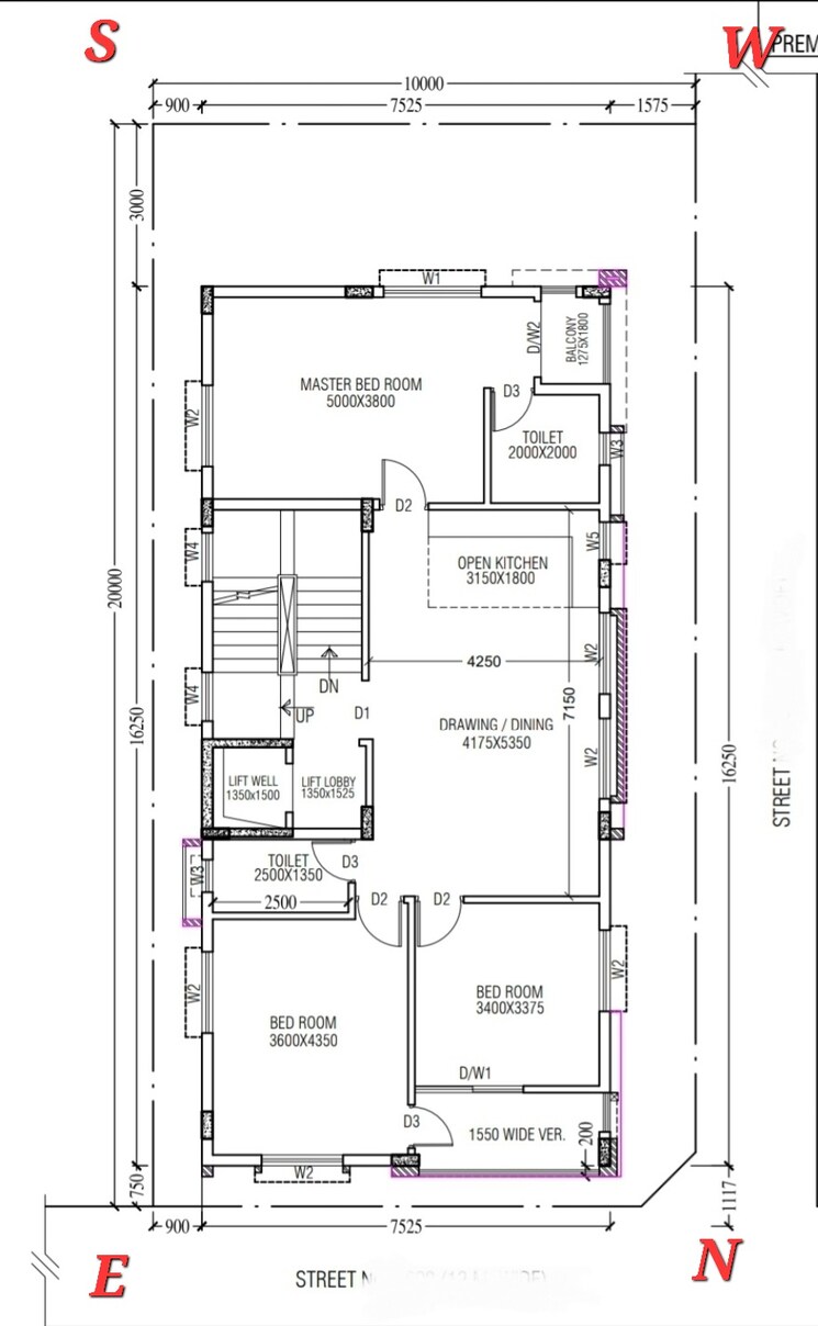 Floor Plan, new town 3 Bedroom 1665 Sq.Ft. Apartment In New Town Kolkata 8672636