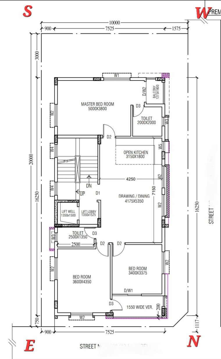 Floor Plan, new town 3 Bedroom 1665 Sq.Ft. Apartment In New Town Kolkata 8672636