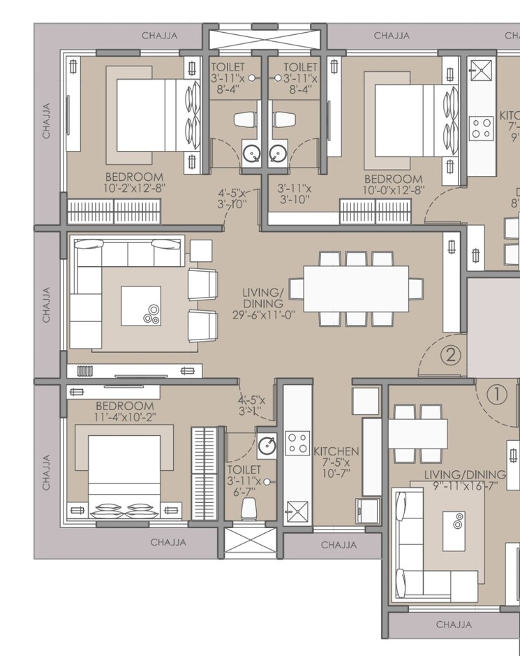 Floor Plan, pratham-5th-element 2 Bedroom 774 Sq.Ft. Apartment In Andheri West Mumbai 8672809