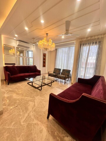 Living Room in 4 BHK Builder Floor at Ansal Sushant Lok I, Sector 43 – for Rent
