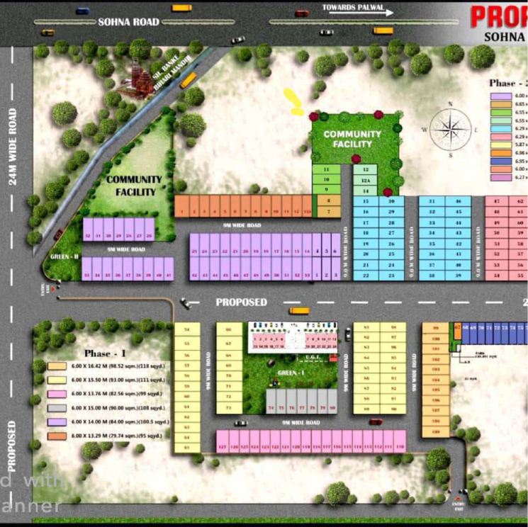 Map Location, mathura road  131 Sq.Yd. Plot In Mathura Road Palwal 8673309