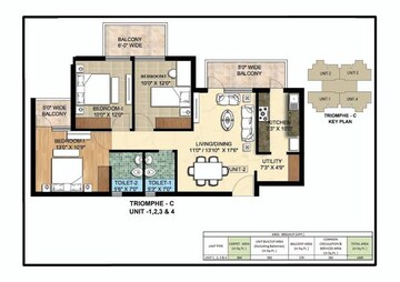 Floor Plan in 3 BHK Apartment at Sector 66-A – for Sale