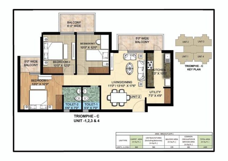 Floor Plan, sector 66 a 3 Bedroom 1464 Sq.Ft. Apartment In Sector 66 A Mohali 8674738