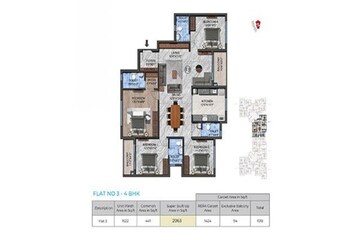 Floor Plan in 4 BHK Apartment at Royapuram – for Sale