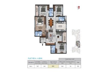Floor Plan in 3 BHK Apartment at Royapuram – for Sale