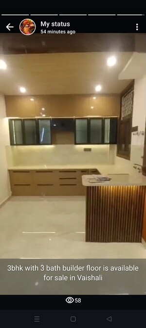 Kitchen in 3 BHK Builder Floor at Vaishali Sector 3 – for Sale