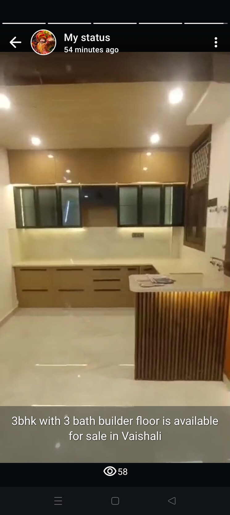 Kitchen, vaishali sector 3 3 Bedroom 1700 Sq.Ft. Builder Floor In Vaishali Sector 3 Ghaziabad 8675832