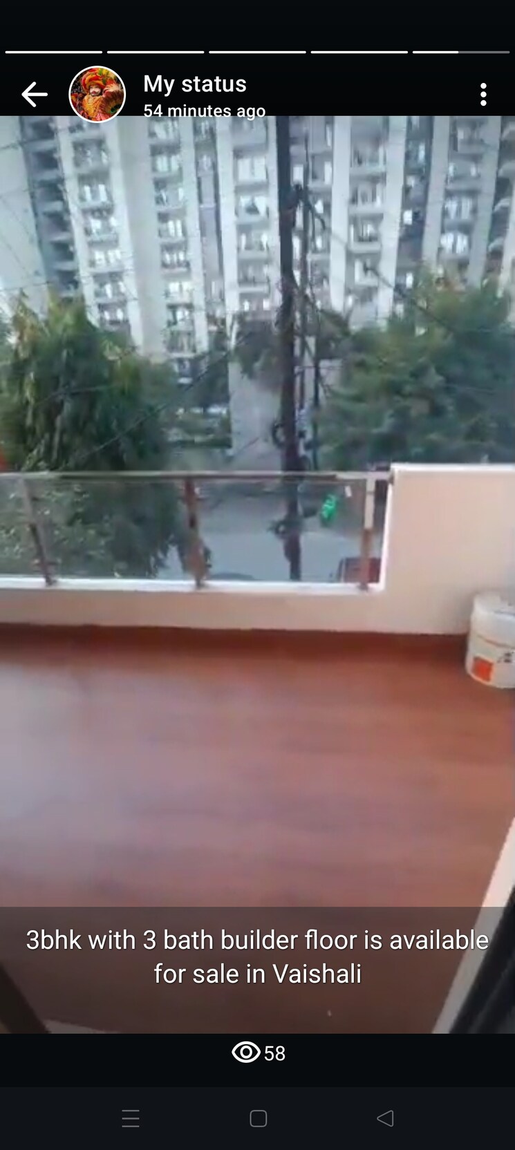 Balcony, vaishali sector 3 3 Bedroom 1700 Sq.Ft. Builder Floor In Vaishali Sector 3 Ghaziabad 8675832