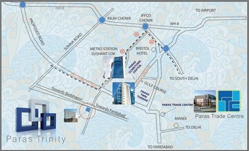  Office Space – Map Location View at Paras Trinity, Sector 63 - for Rent