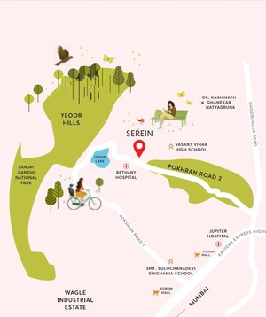 3 BHK Apartment – Map Location View at Tata Serein, Pokhran Road No Two - for Sale