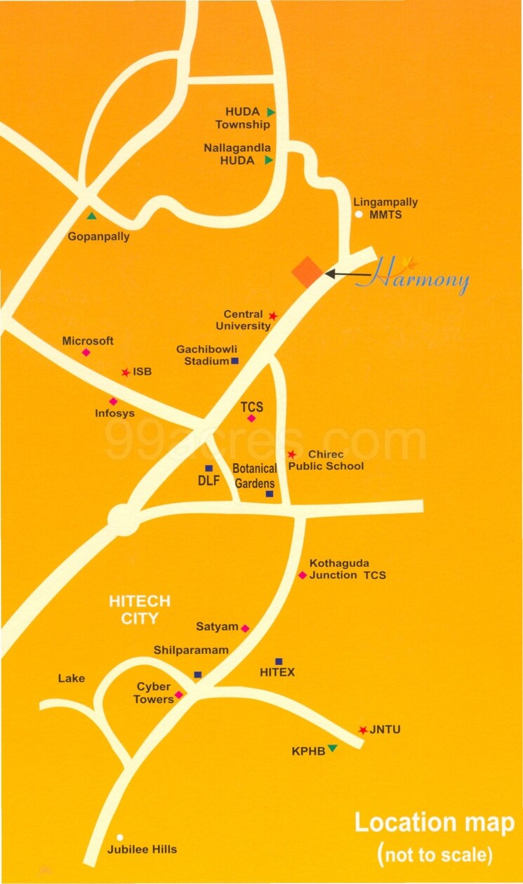 Map Location, rdb-legend-harmony 3 Bedroom 2400 Sq.Ft. Apartment In Lingampally Hyderabad 8678428