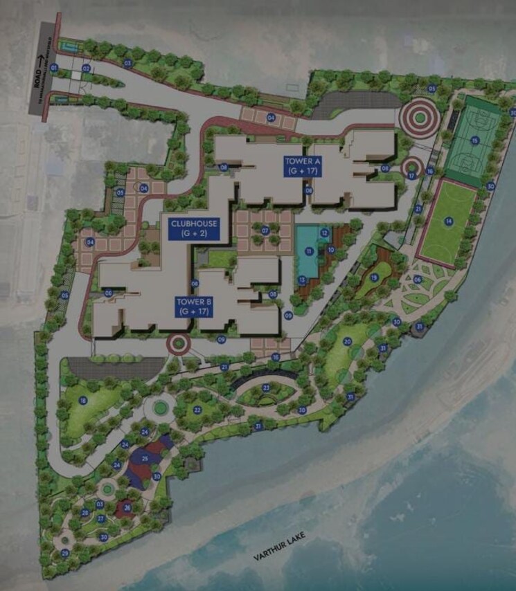 Master Plan, prestige-somerville 4 Bedroom 2616 Sq.Ft. Apartment In Whitefield Bangalore 8680184