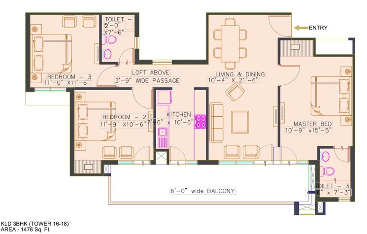 Floor Plan, kundli 4 Bedroom 1899 Sq.Ft. Apartment In Kundli Sonipat 8681417