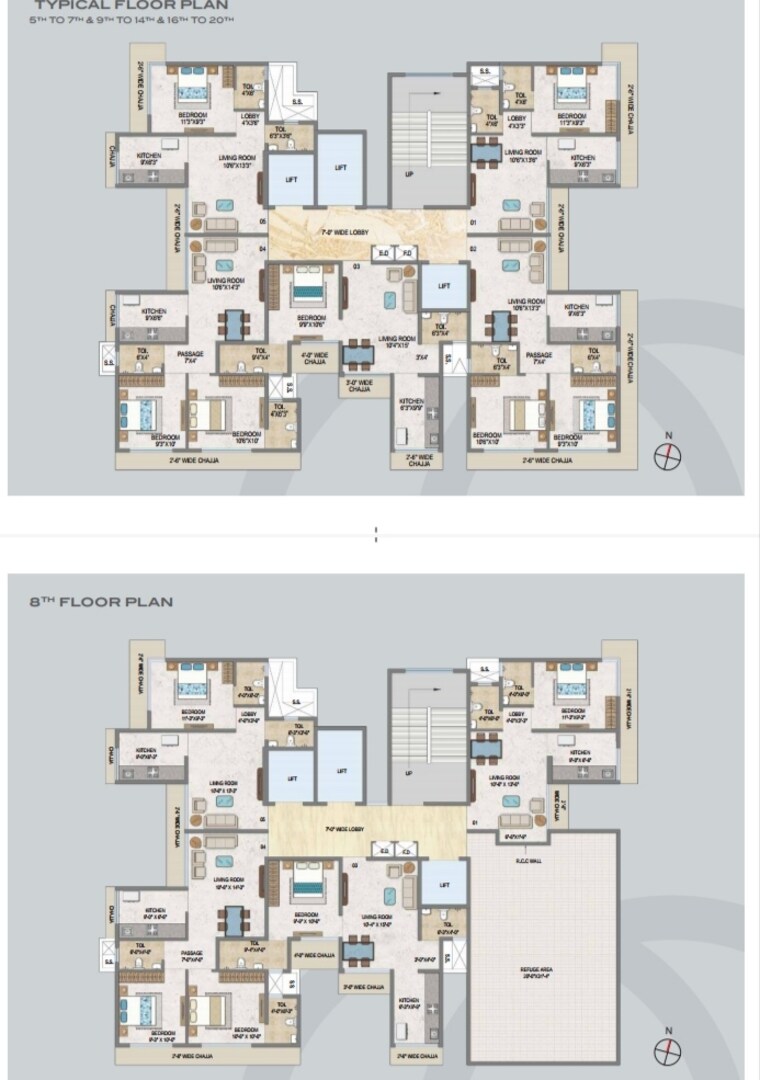 Floor Plan, dream-olympia 2 Bedroom 635 Sq.Ft. Apartment In Bhandup West Mumbai 8682064