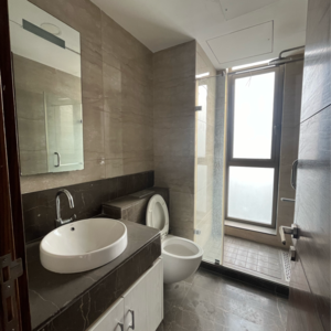 Bathroom in 3 BHK Apartment at Godrej Meridien, Mohammad Heri Village – for Sale