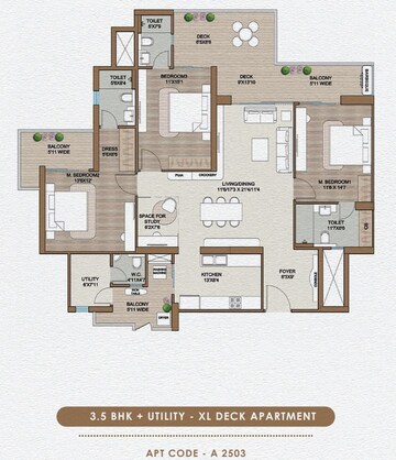 Floor Plan in 4 BHK Apartment at Smart World One DXP, Sector 113 – for Sale